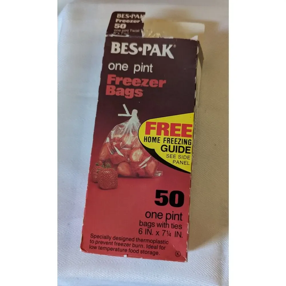 Bes-Pak Zipper Seal Freezer Bags 50 Pint Bags Vintage Collection‎